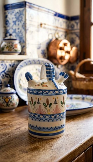 Botijo Cerámica Talavera. Con pequeño desconchado