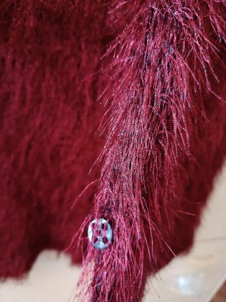 Cardigan effetto pelliccia rosso