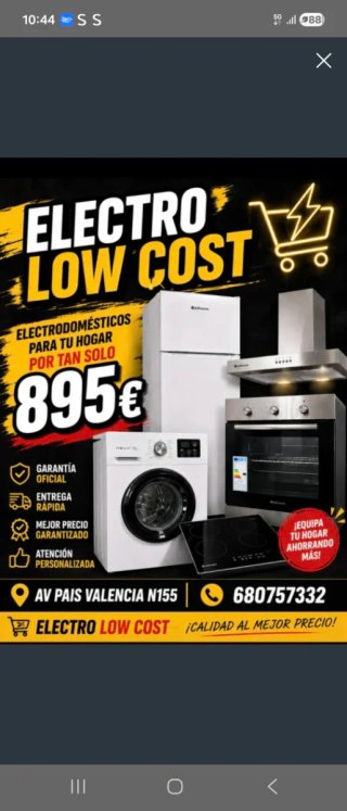 Pack Electrodomésticos: Frigorífico, Lavadora y Ho
