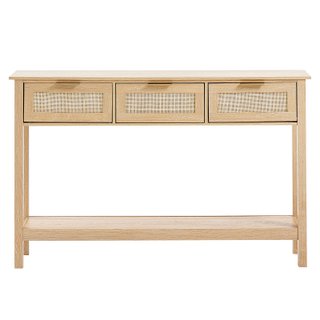 Consolle Ingresso in Rattan Naturale 3 Cassetti