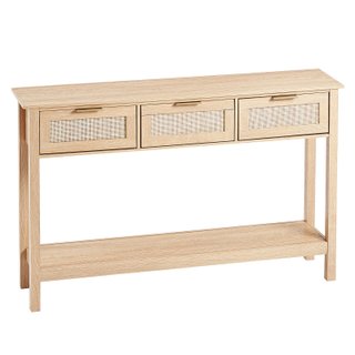 Consolle Ingresso in Rattan Naturale 3 Cassetti