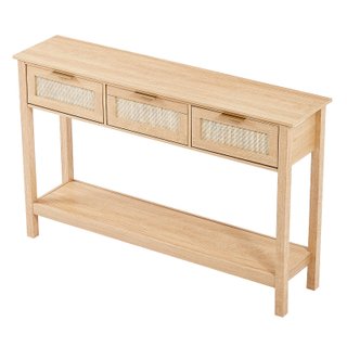 Consolle Ingresso in Rattan Naturale 3 Cassetti