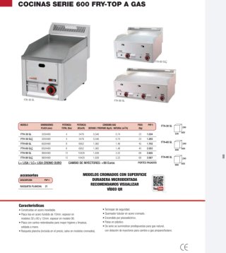 Cocina Fry-Top a Gas Serie 600