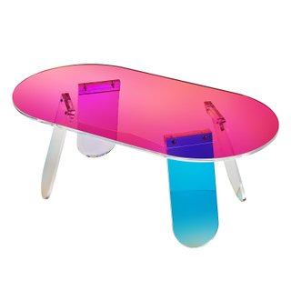 Tavolino da Caffè in Acrilico Iridescente 95x50