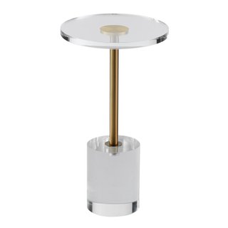 Tavolino Rotondo in Acrilico Trasparente 30x54cm