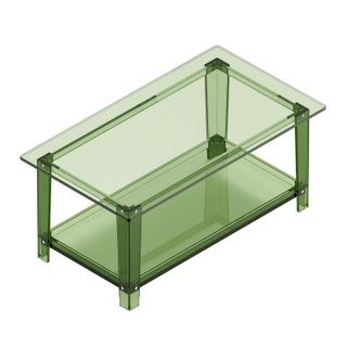 Tavolino in Acrilico Verde a 2 Livelli 50x80x40cm