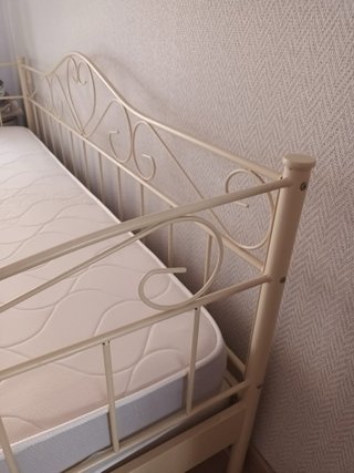 Cama  de Metal y colchon flex viscolastico 90x200