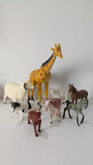 8 Animales Granja Zoo Safari,juguete colección
