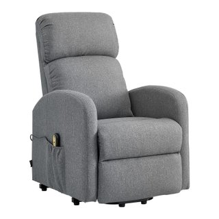 Poltrona Relax Elettrica Reclinabile Grigio Chiaro