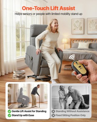 Poltrona Relax Elettrica Reclinabile Grigio Chiaro
