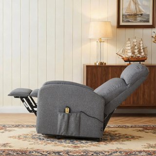 Poltrona Relax Elettrica Reclinabile Grigio Chiaro