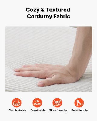 Poltrona Modulare in Velluto a Coste con Pouf