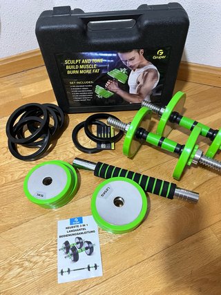 Juego de Mancuernas Ajustables 3 en 1 Gruper
