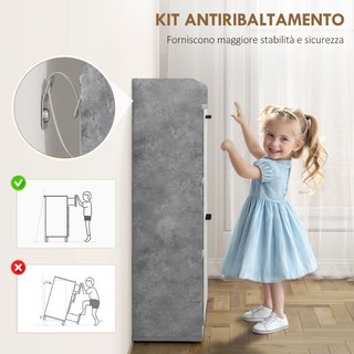 Zapatero estrecho de aglomerado con 15 pares, gris