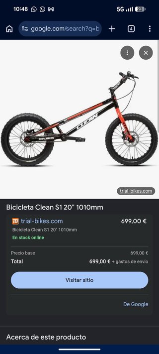 Bicicleta de Trial Clean S1 20
