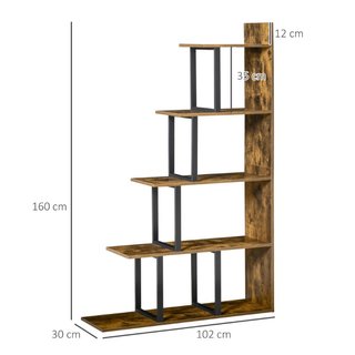 Librería estantería de aglomerado, 5 baldas, negro