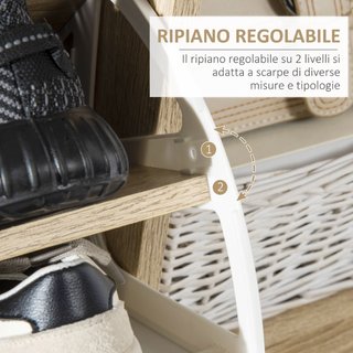 Zapatero mueble de aglomerado, dos puertas, blanco