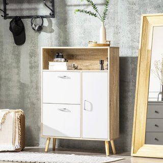 Zapatero mueble de aglomerado, dos puertas, blanco
