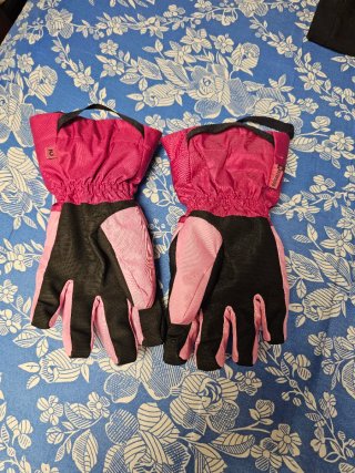 Guantes de Nieve Niños Rosa y Negro Talla 2
