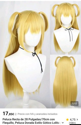 Peluca Rubia para Disfraz Manga death note