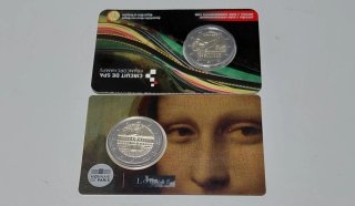 2 Monedas de 2€ Coincard (Louvre y Bélgica 2025