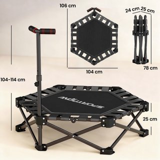 Trampolín cama elástica plegable de metal, Ø104 cm