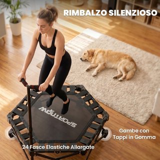 Trampolín cama elástica plegable de metal, Ø104 cm