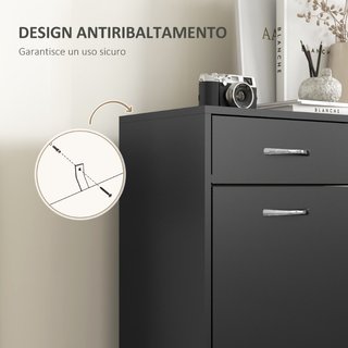 Zapatero mueble de aglomerado para 12 pares, negro
