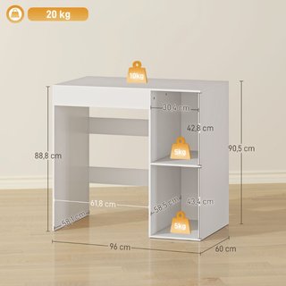 Mueble sobre lavadora de aglomerado, 96 cm, blanco