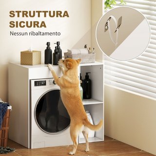 Mueble sobre lavadora de aglomerado, 96 cm, blanco