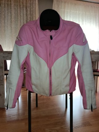 Chaqueta Alpinestars Stella Cuero Rosa y Blanca