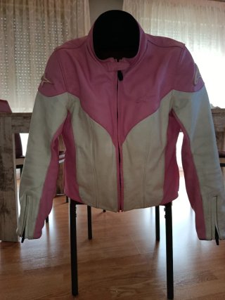 Chaqueta Alpinestars Stella Cuero Rosa y Blanca
