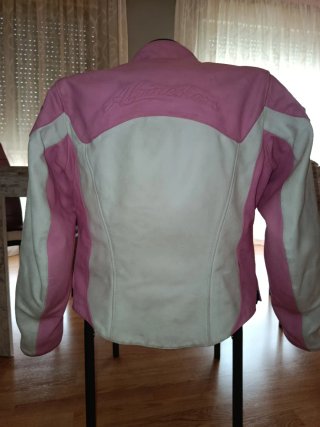 Chaqueta Alpinestars Stella Cuero Rosa y Blanca
