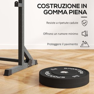 Dos discos olímpicos de goma, 10 kg, Ø45 cm, negro