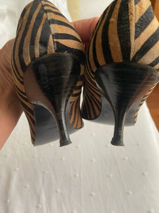 Zapatos de Tacón Estampado Rayas