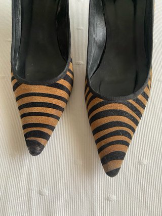 Zapatos de Tacón Estampado Rayas