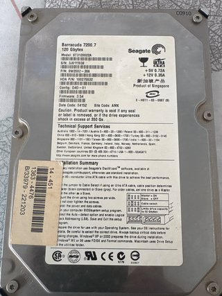 Disco Duro Seagate Barracuda 7200.7 120GB