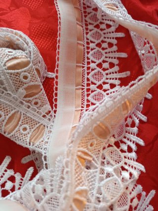 Nastro pizzo Macramè bianco