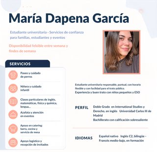 profe particular, niñera, cuidadora de animales...