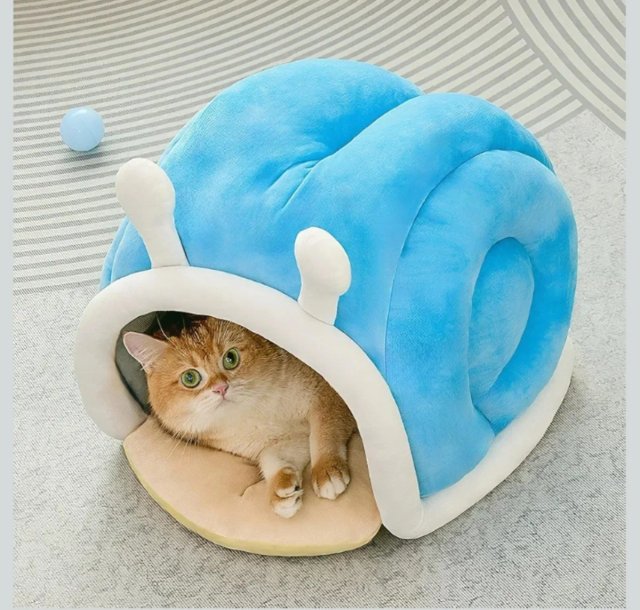 Cama para mascota forma de caracol