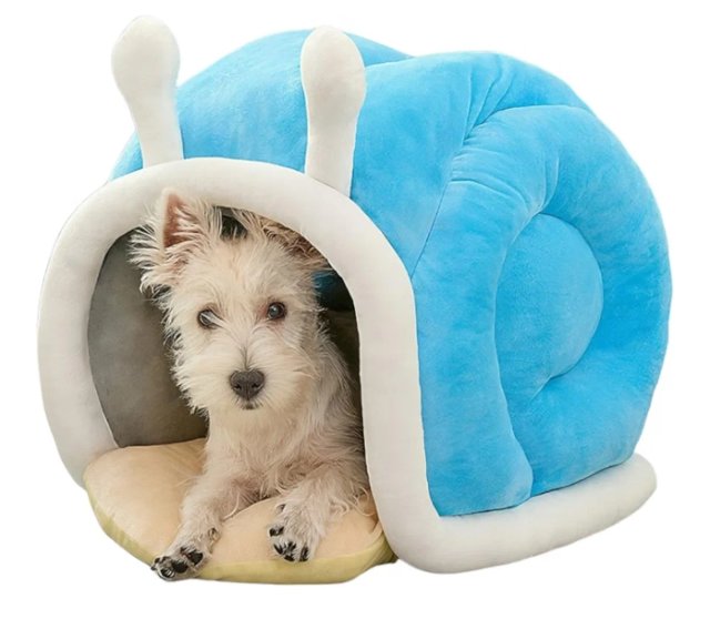 Cama para mascota forma de caracol