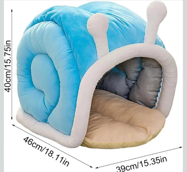 Cama para mascota forma de caracol