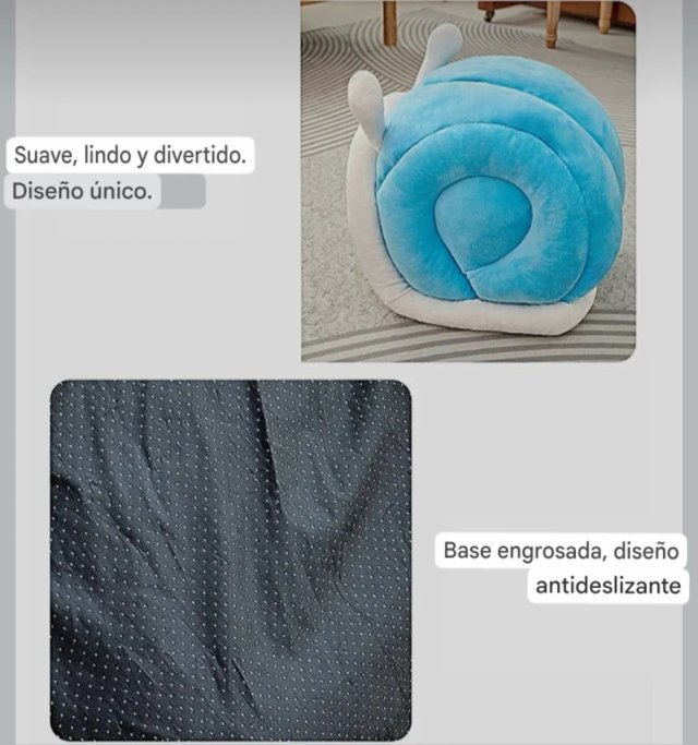 Cama para mascota forma de caracol