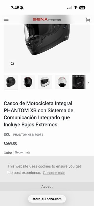 Sena Phantom XB Talla S Nuevo a estrenar