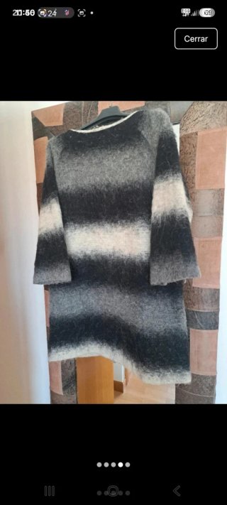 Chaquetón de rayas gris y blanco