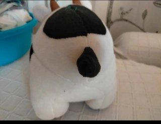 Peluche de Toro Blanco y Negro