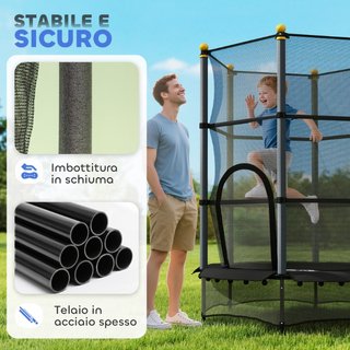 Cama elástica trampolín infantil de acero, Ø140 cm
