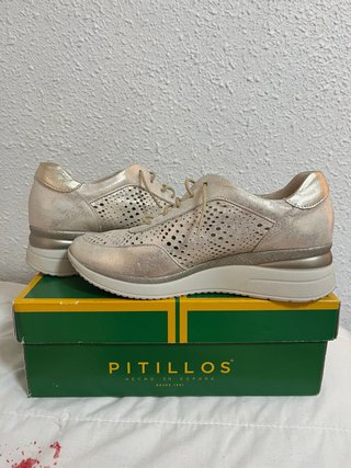 Zapatos Pitillos Plateados Dorados Talla 38