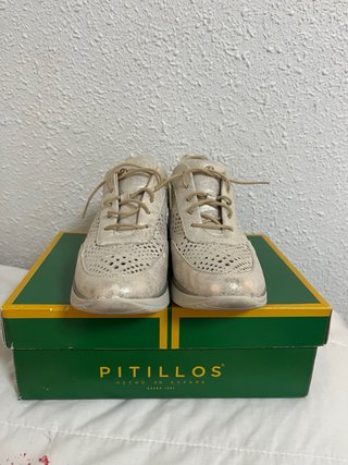 Zapatos Pitillos Plateados Dorados Talla 38