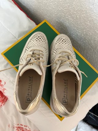 Zapatos Pitillos Plateados Dorados Talla 38